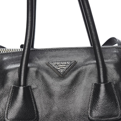 Prada Glace Calf Twin Pocket Tote Black 12 of 14