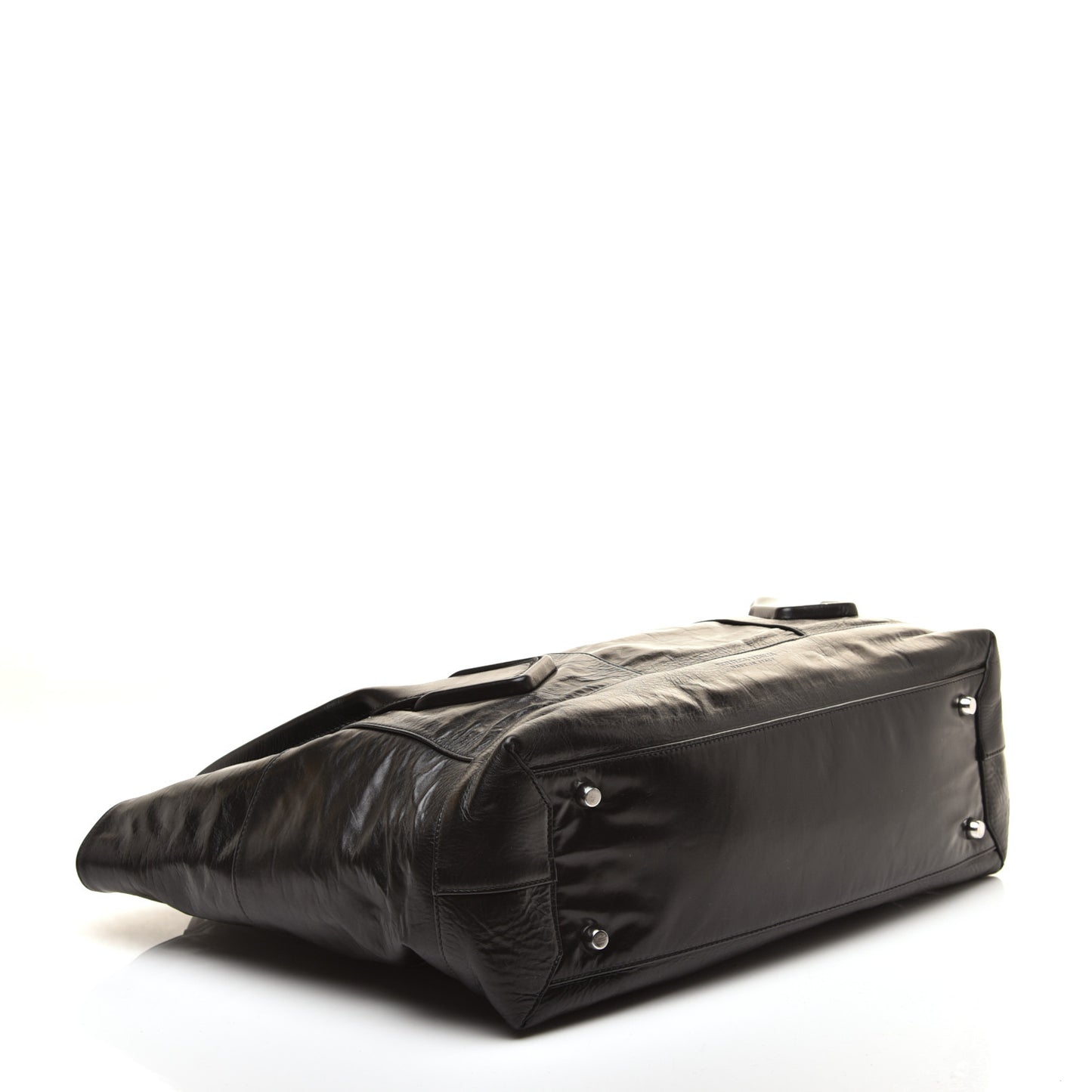 Paper Calfskin Maxi Intrecciato Medium Arco Slouch Black