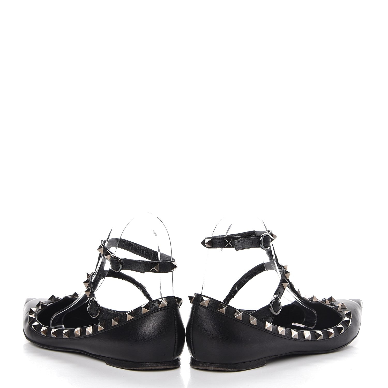 Valentino Garavani Nappa Rockstud Cage Ballerina Flats 36.5 Black 5 of 16