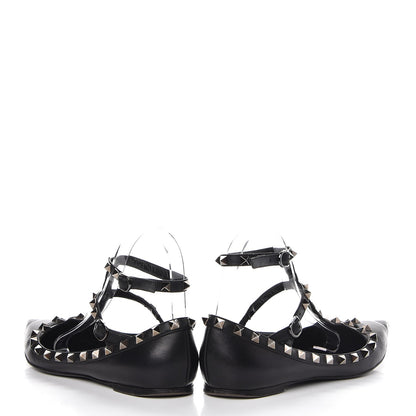 Valentino Garavani Nappa Rockstud Cage Ballerina Flats 36.5 Black 5 of 16