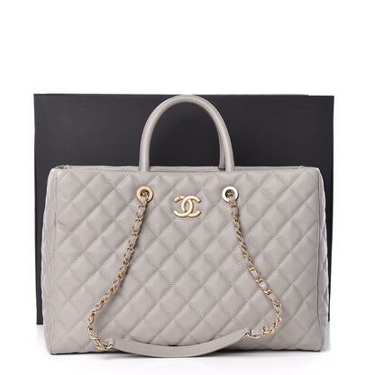 Chanel Caviar Quilted Large Coco Handle Shopping Tote Grey 11 of 11