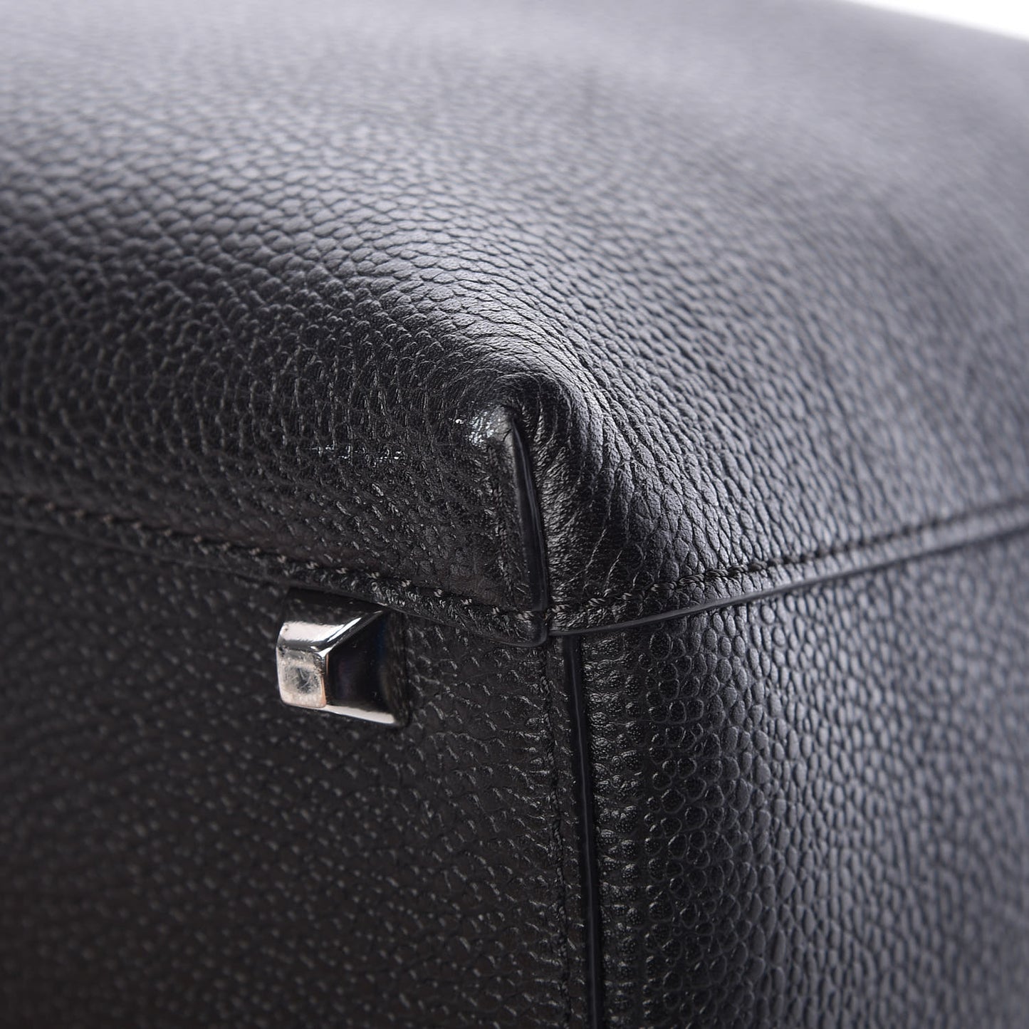 Grained Calfskin Large Ella Boston Black