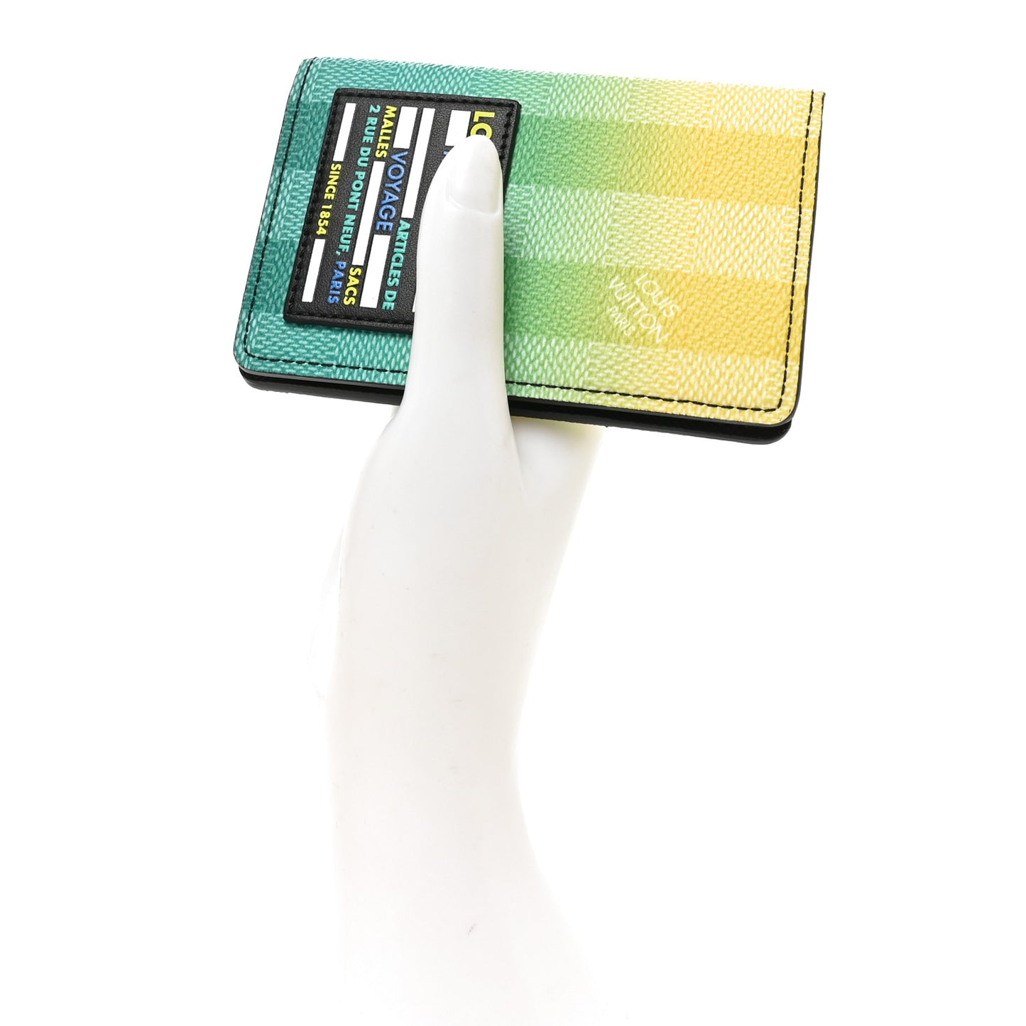 Damier Stripes Pocket Organizer Gradient Green