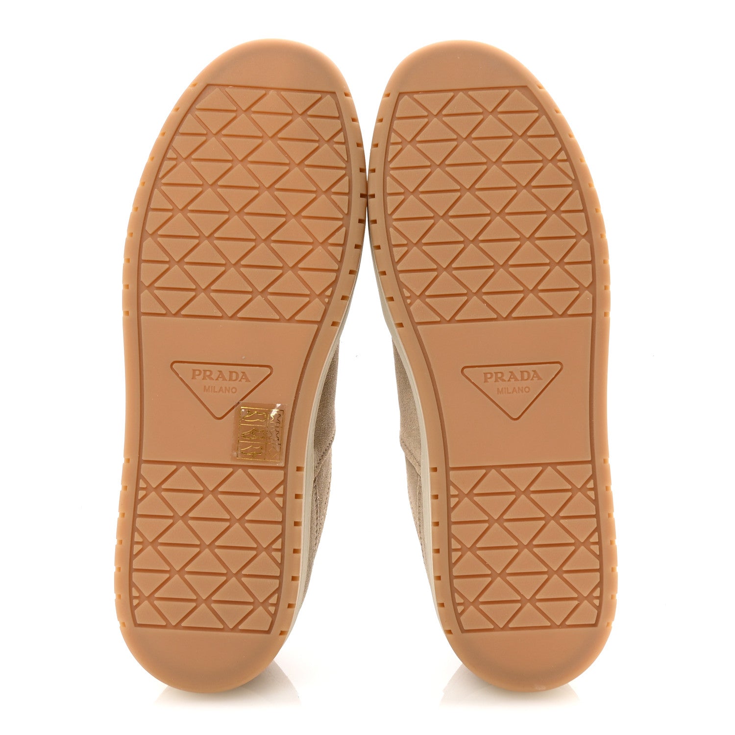 Prada Suede Triangle Womens Downtown Low Top Sneakers 39 Ecru 6 of 10