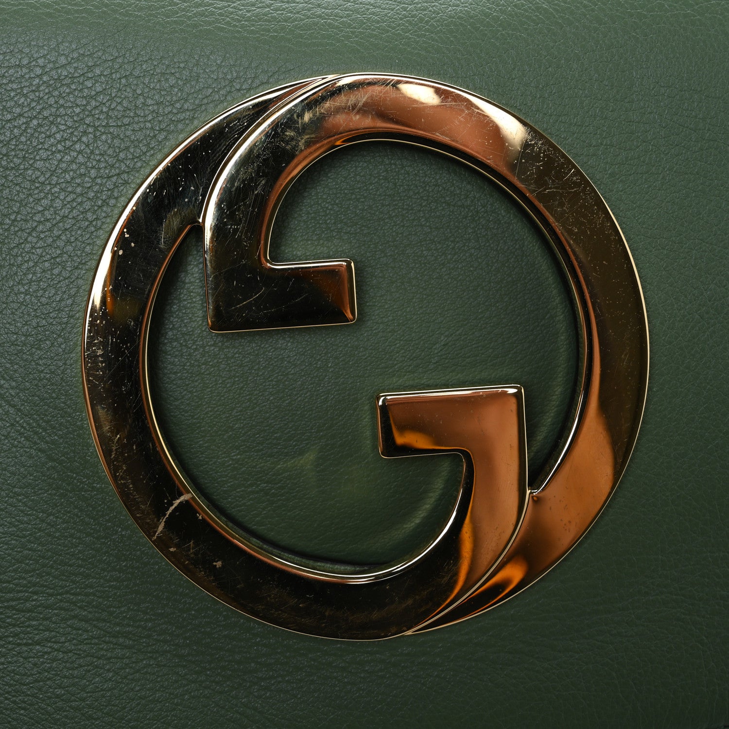 Gucci Roxy Calfskin Blondie Chain Shoulder Flap Bag Salamander Green 11 of 12