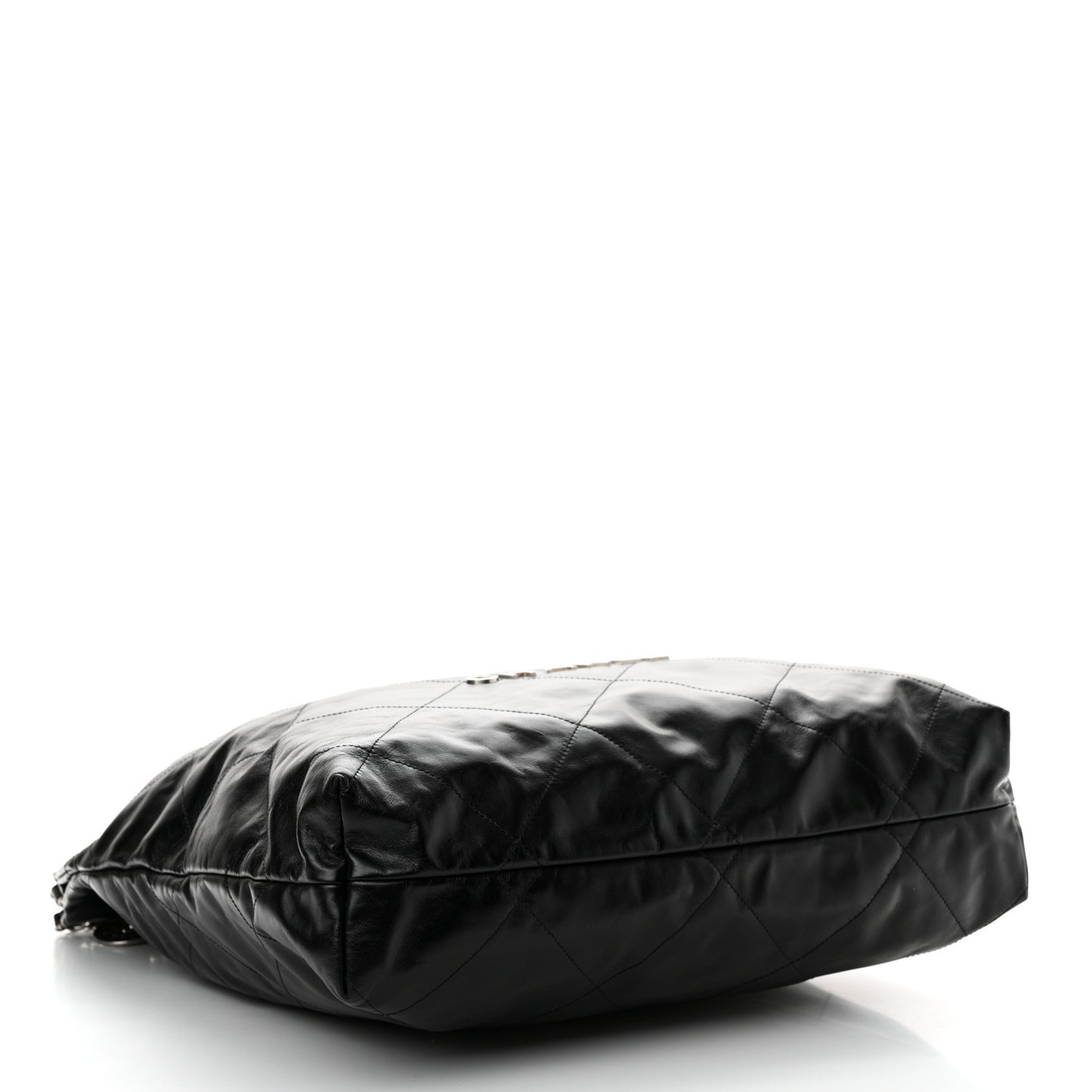 Shiny Calfskin Quilted Large Chanel 22 Black