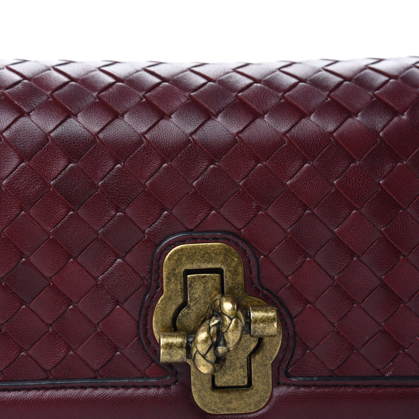 Nappa Intrecciato Olimpia Knot Clutch Red