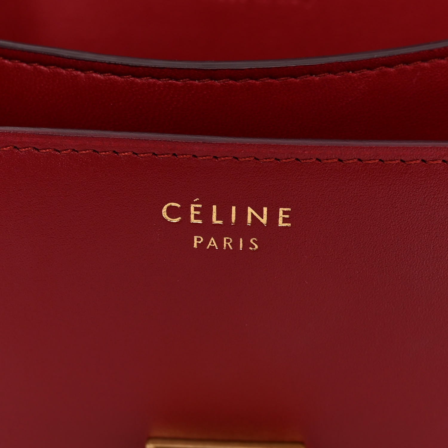 Celine Box Calfskin Medium Classic Box Flap Bag Dark Brick 6 of 10