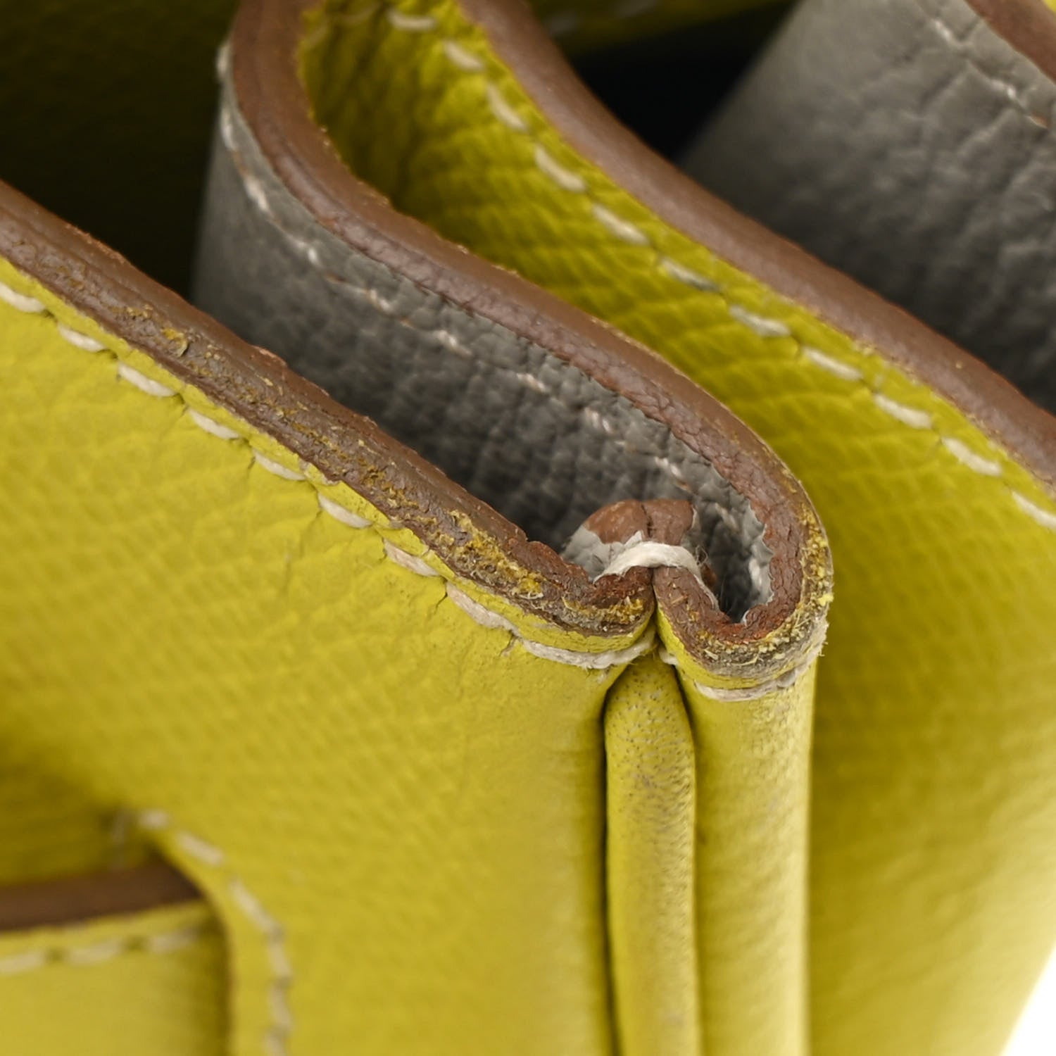 Hermes Epsom Candy Birkin 35 Lime Gris Perle 17 of 18
