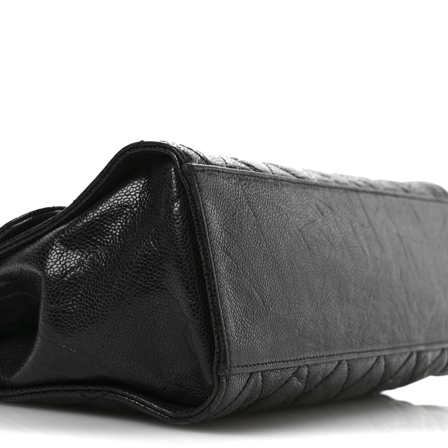 Chanel Crumpled Grained Calfskin Jumbo CC Crave Flap Black 9 of 13