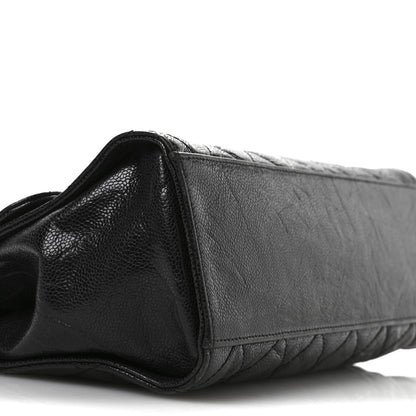 Chanel Crumpled Grained Calfskin Jumbo CC Crave Flap Black 9 of 13
