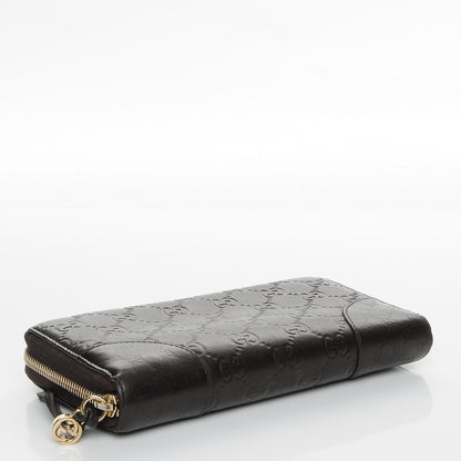Gucci Guccissima Signature Microguccissima Bree Zip Around Wallet Chocolate 4 of 9