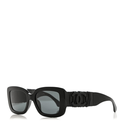 Chanel Acetate Calfskin Polarized Square Sunglasses 5473-Q-A Black 1 of 7