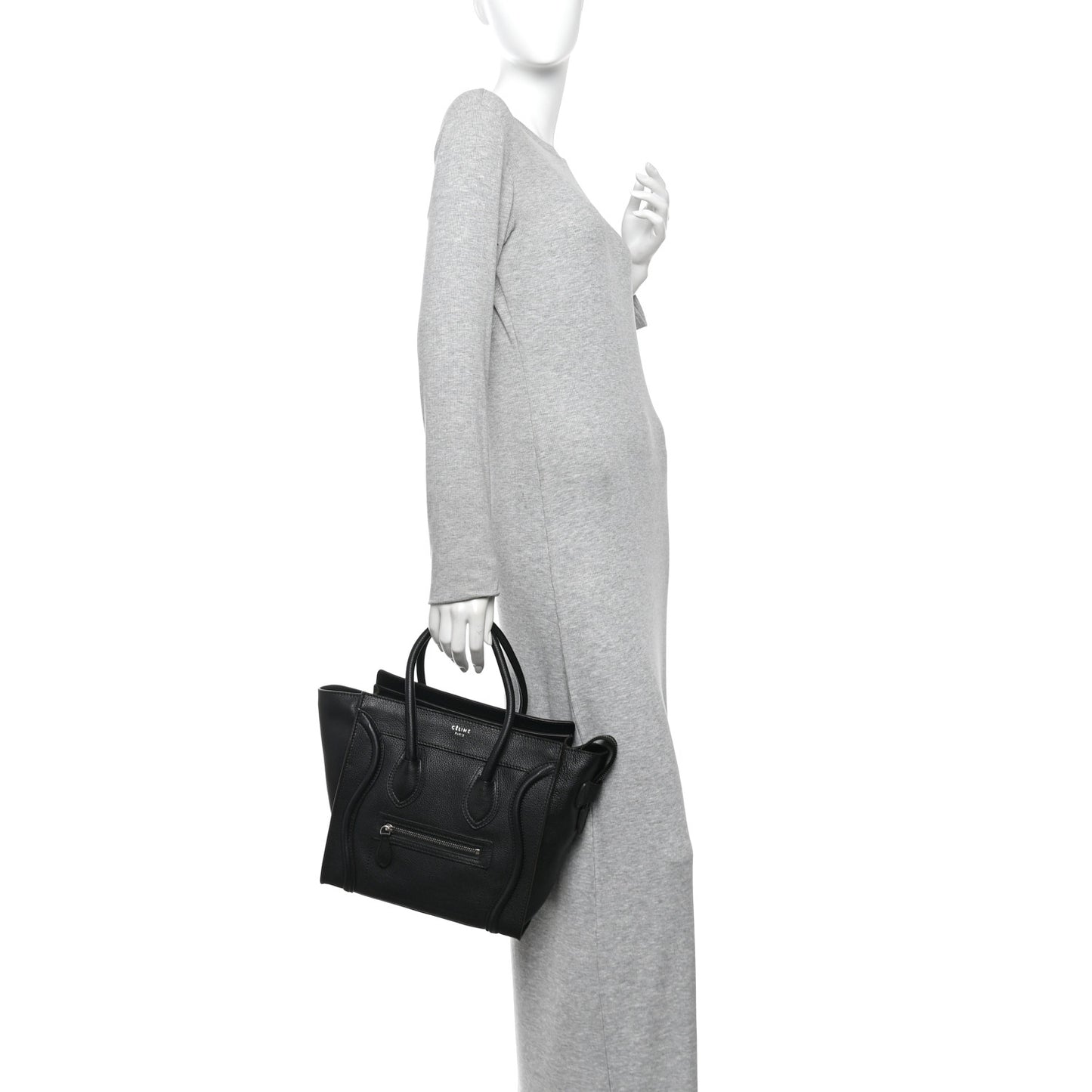Drummed Calfskin Micro Luggage Black
