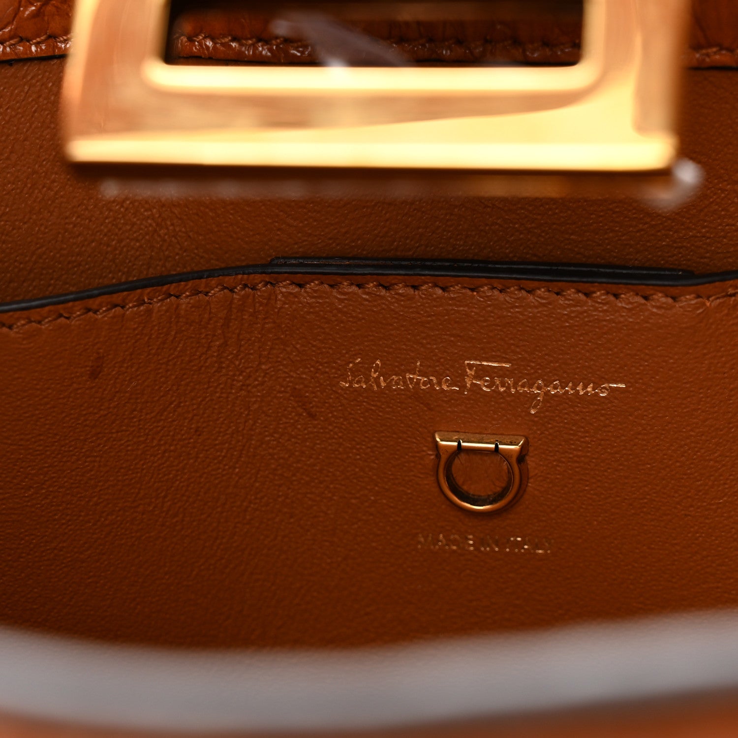 Salvatore Ferragamo Snakeskin Trifolio Shoulder Bag Sella 7 of 12