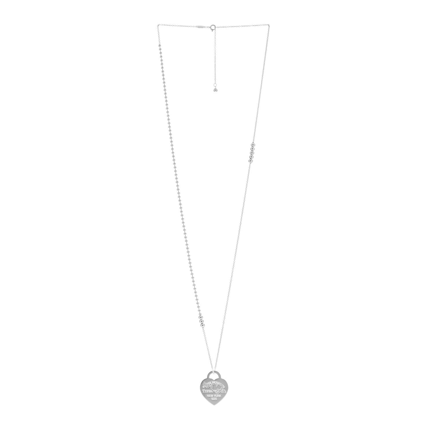 Tiffany Sterling Silver Return to Tiffany Etched Heart and Arrow Tag Pendant Necklace 3 of 5