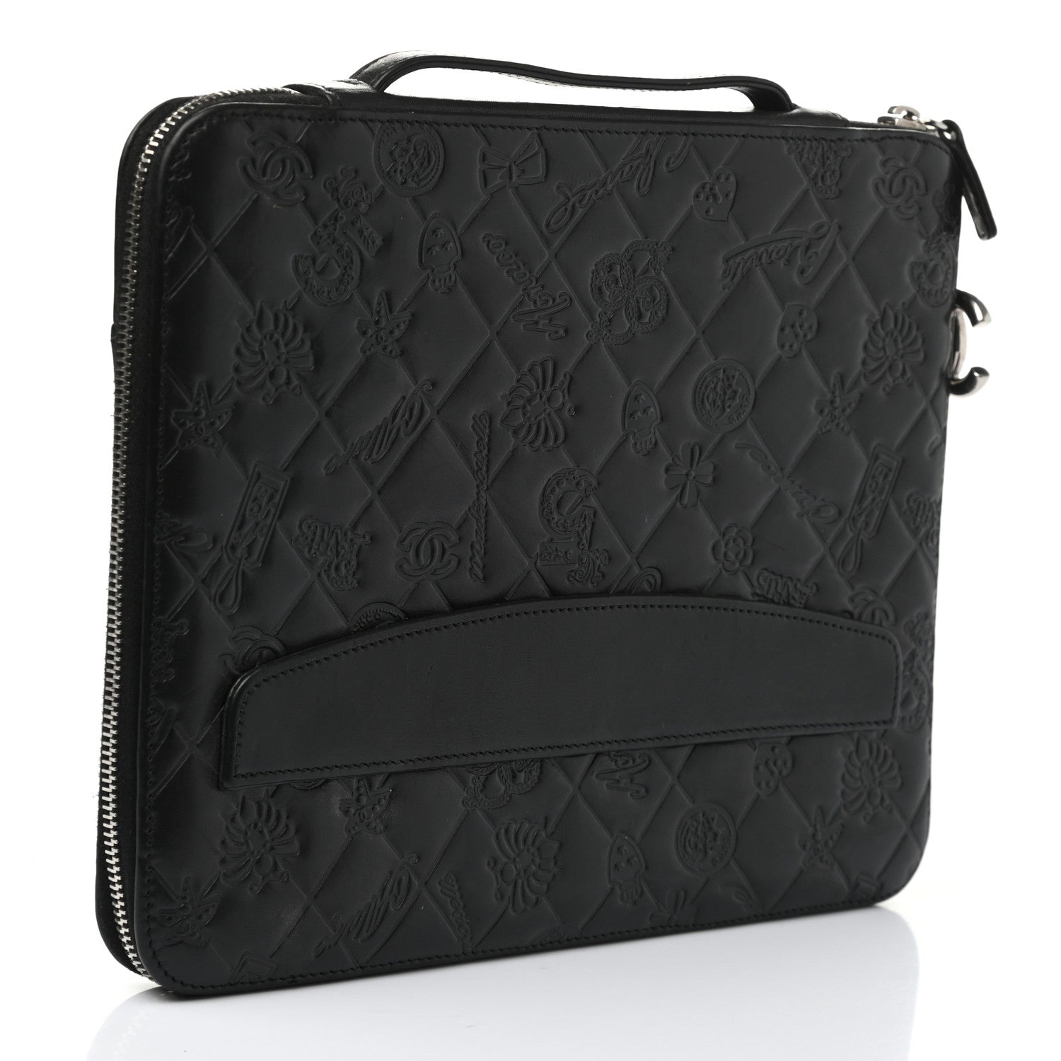Chanel Calfskin Embossed Lucky Symbols iPad Case Black 3 of 7