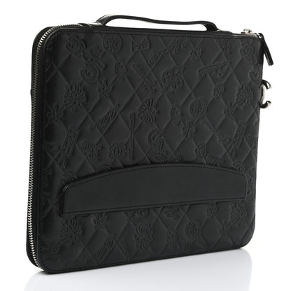 Chanel Calfskin Embossed Lucky Symbols iPad Case Black 3 of 7