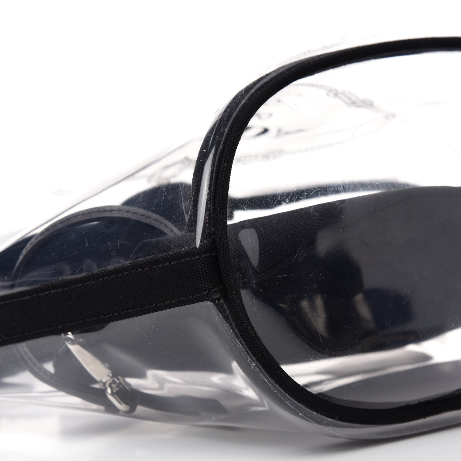 Prada Plexiglass Canapa Small Shopper Tote Black 6 of 11