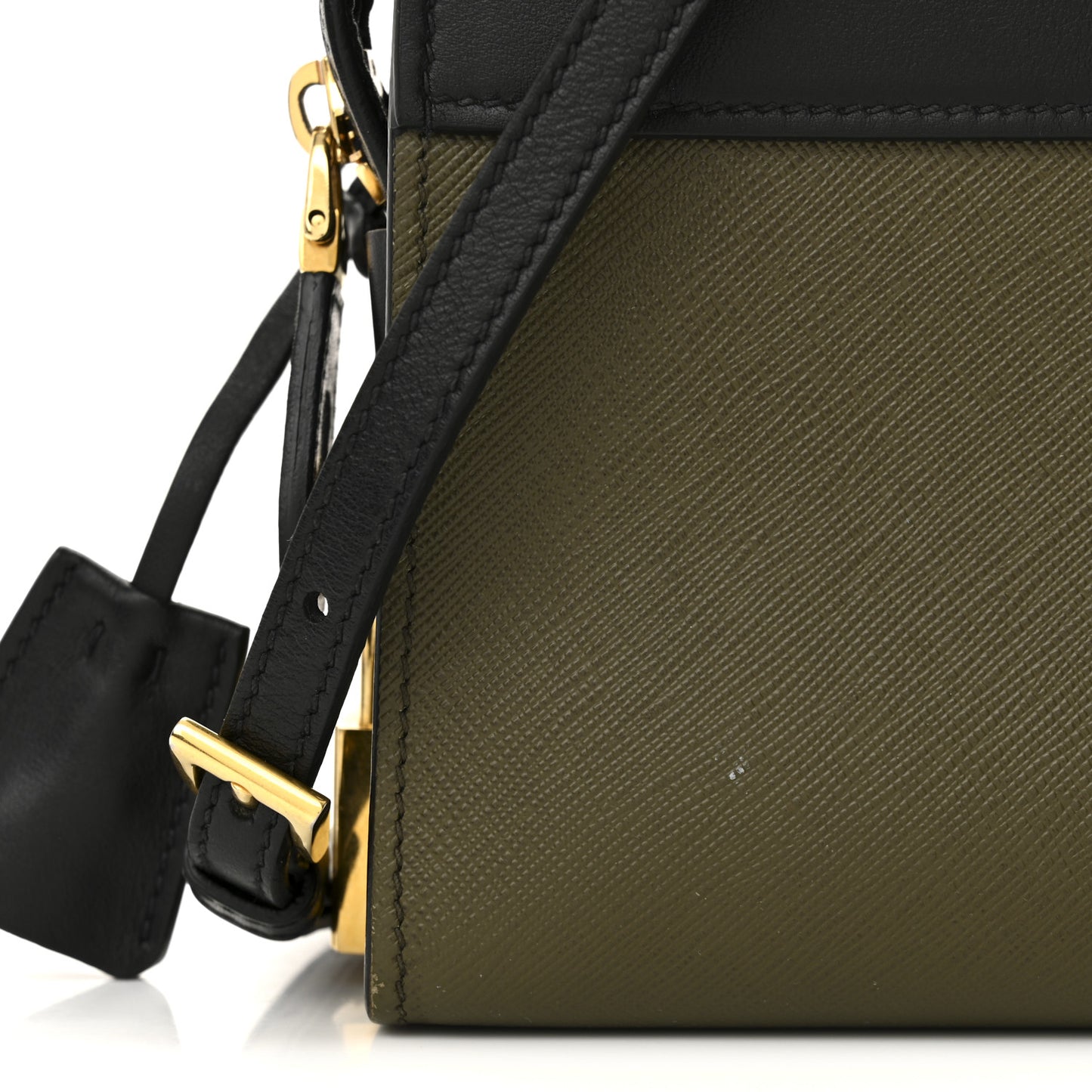 Saffiano City Calfskin Bandoliera Bag Militare Black