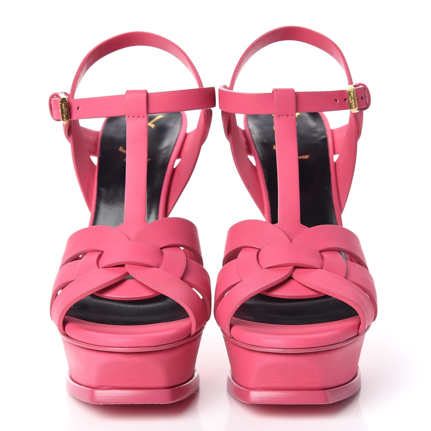 Saint Laurent Grained Calfskin Tribute 105 Platform Sandals 38 Rose Clair 2 of 17
