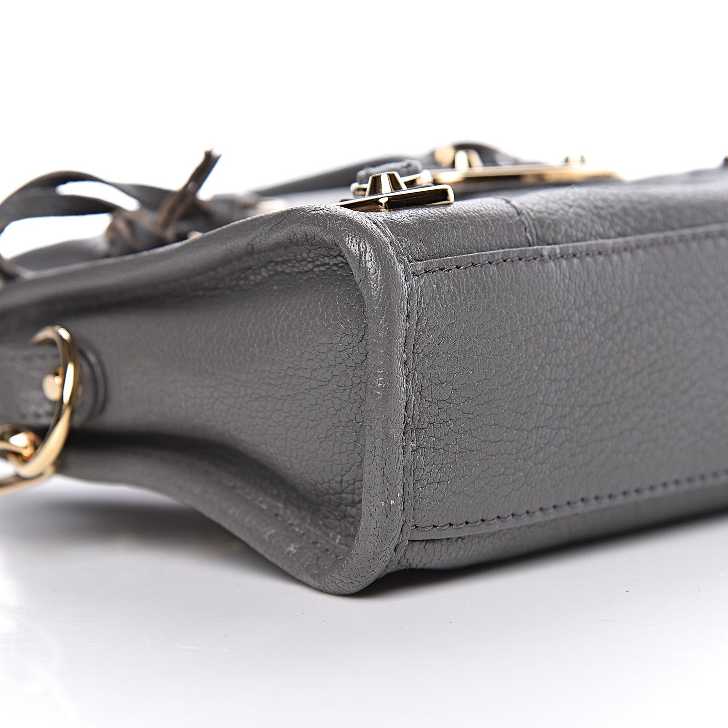 Balenciaga Chevre Gold Metallic Edge Hardware Nano City Gris Acier 8 of 10