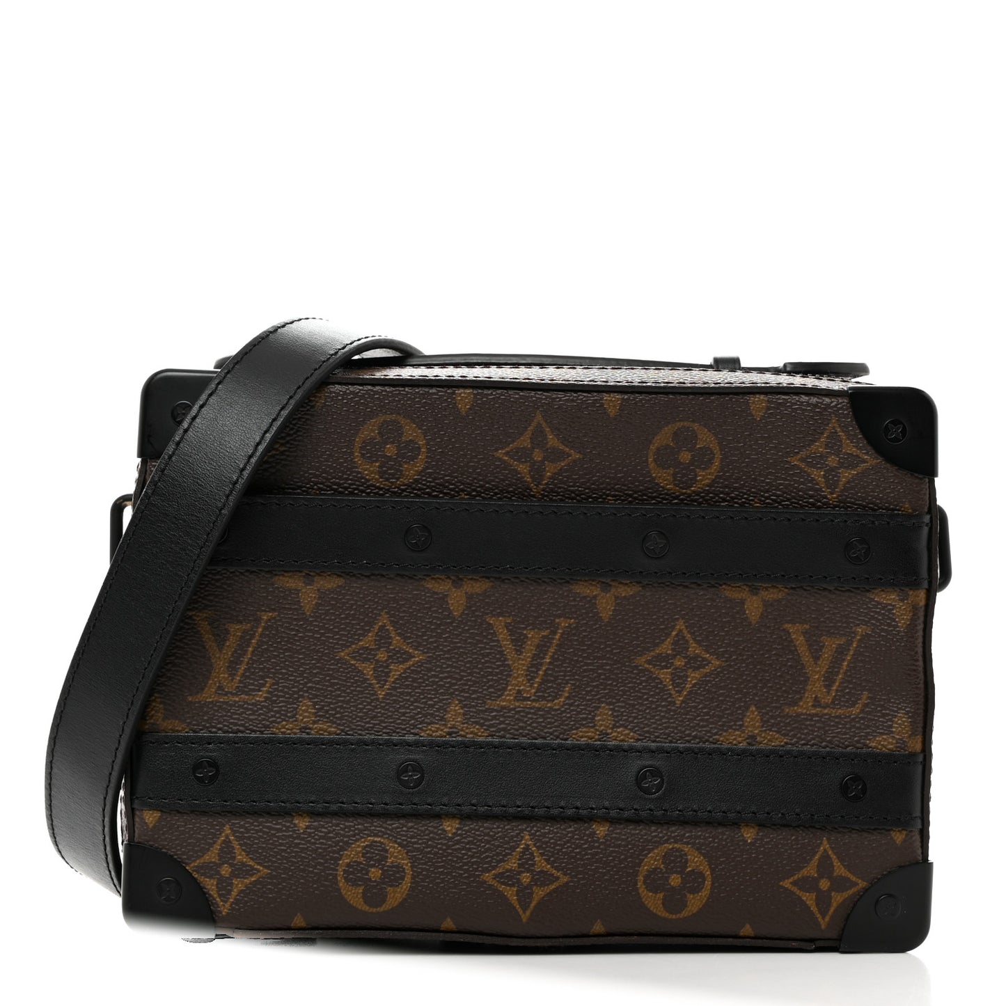 LOUIS VUITTON Monogram Macassar Handle Soft Trunk Black