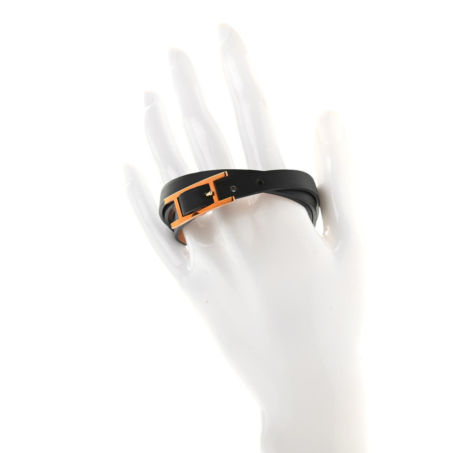 Chamonix Tadelakt Behapi Double Tour Reversible Bracelet T1 Black Fauve