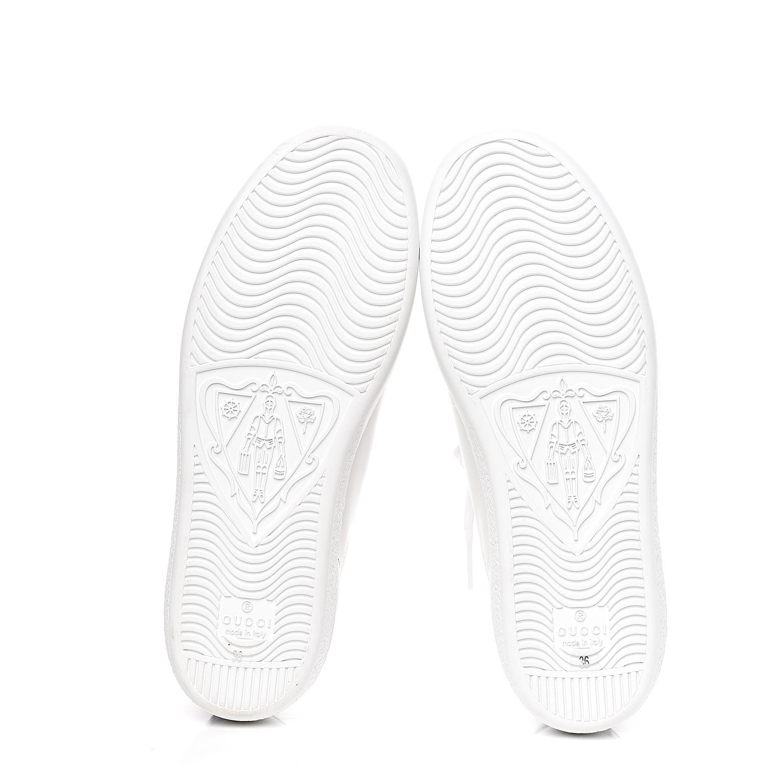 Gucci Calfskin Miro Soft Tennis Embroidered Womens Ace Sneakers 36 White Rio Blue 6 of 11