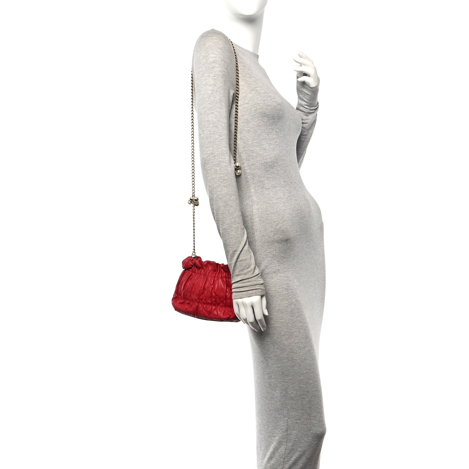 Christian Dior Gaufre Lambskin Cannage Delices Mini Bag Red 2 of 9