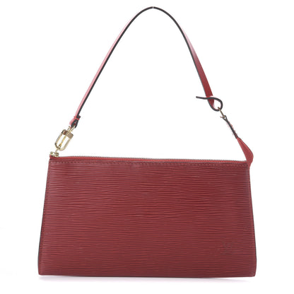 Louis Vuitton Epi Pochette Accessories 24 Castillan Red 1 of 5