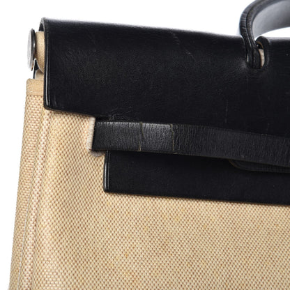 Hermes Toile Vache Calfskin Herbag 39 MM Natural Black 19 of 19
