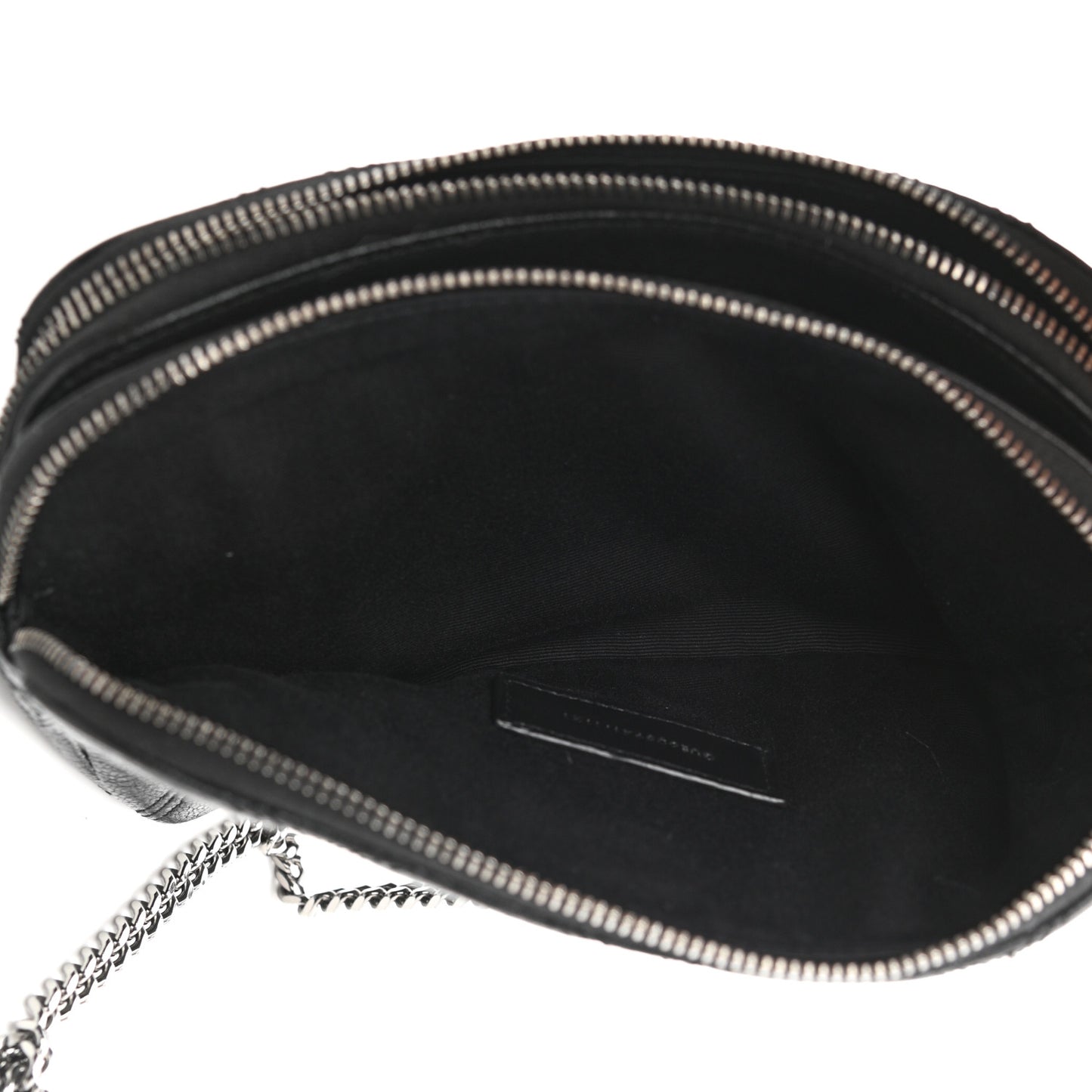 Grained Lambskin Quilted Mini Becky Double Zip Bag Black