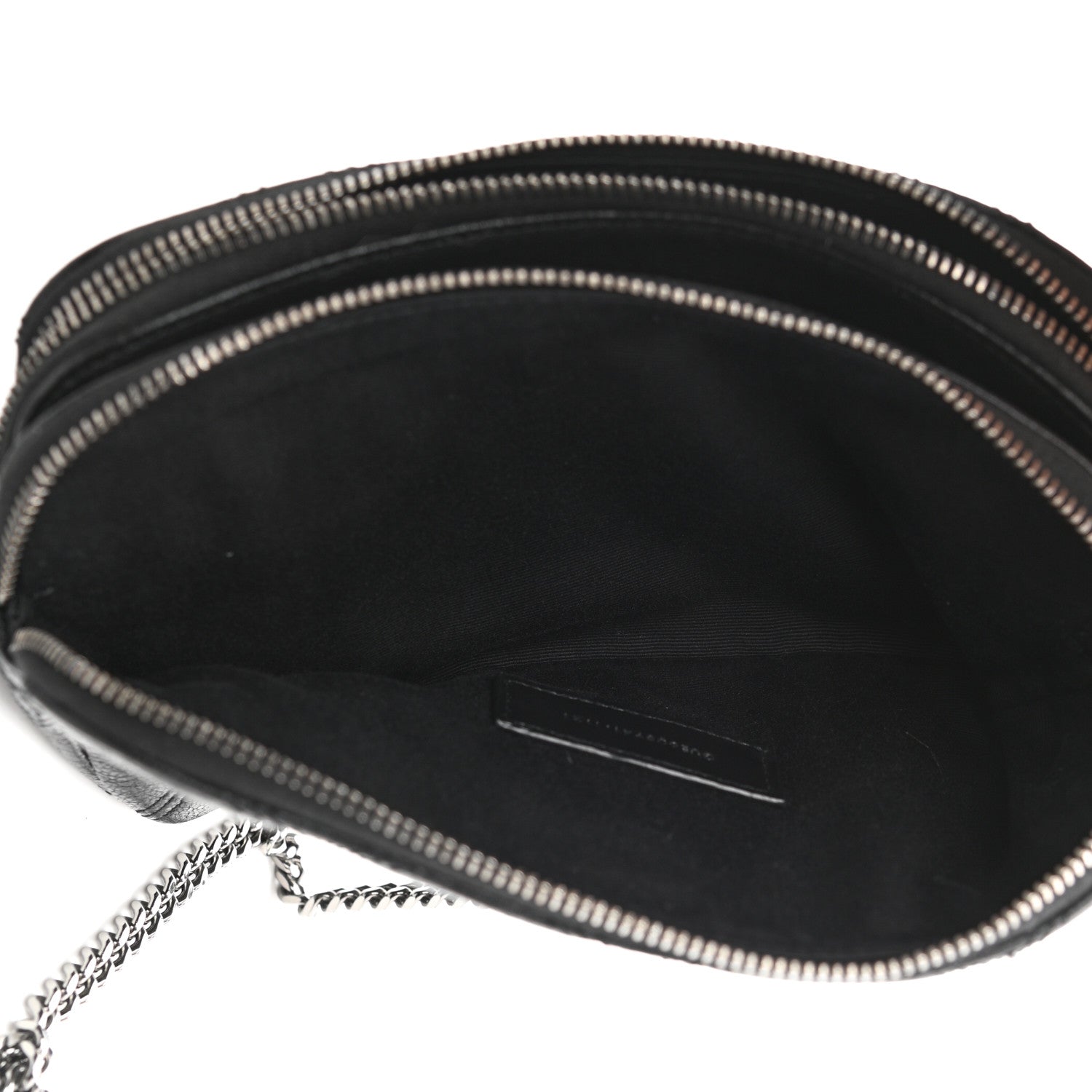 Saint Laurent Grained Lambskin Quilted Mini Becky Double Zip Bag Black 6 of 12