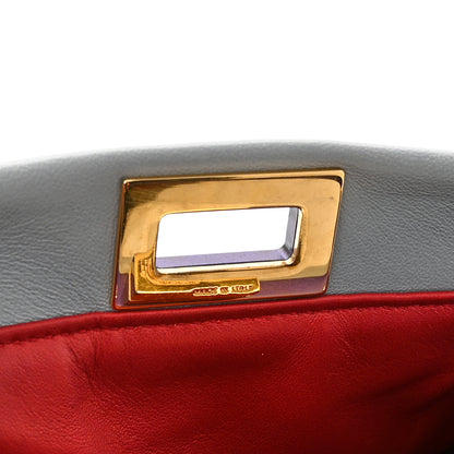 Fendi Nappa Colorblock Mini Peekaboo Iconic Satchel Polvere Purple Rain Ruby 6 of 13