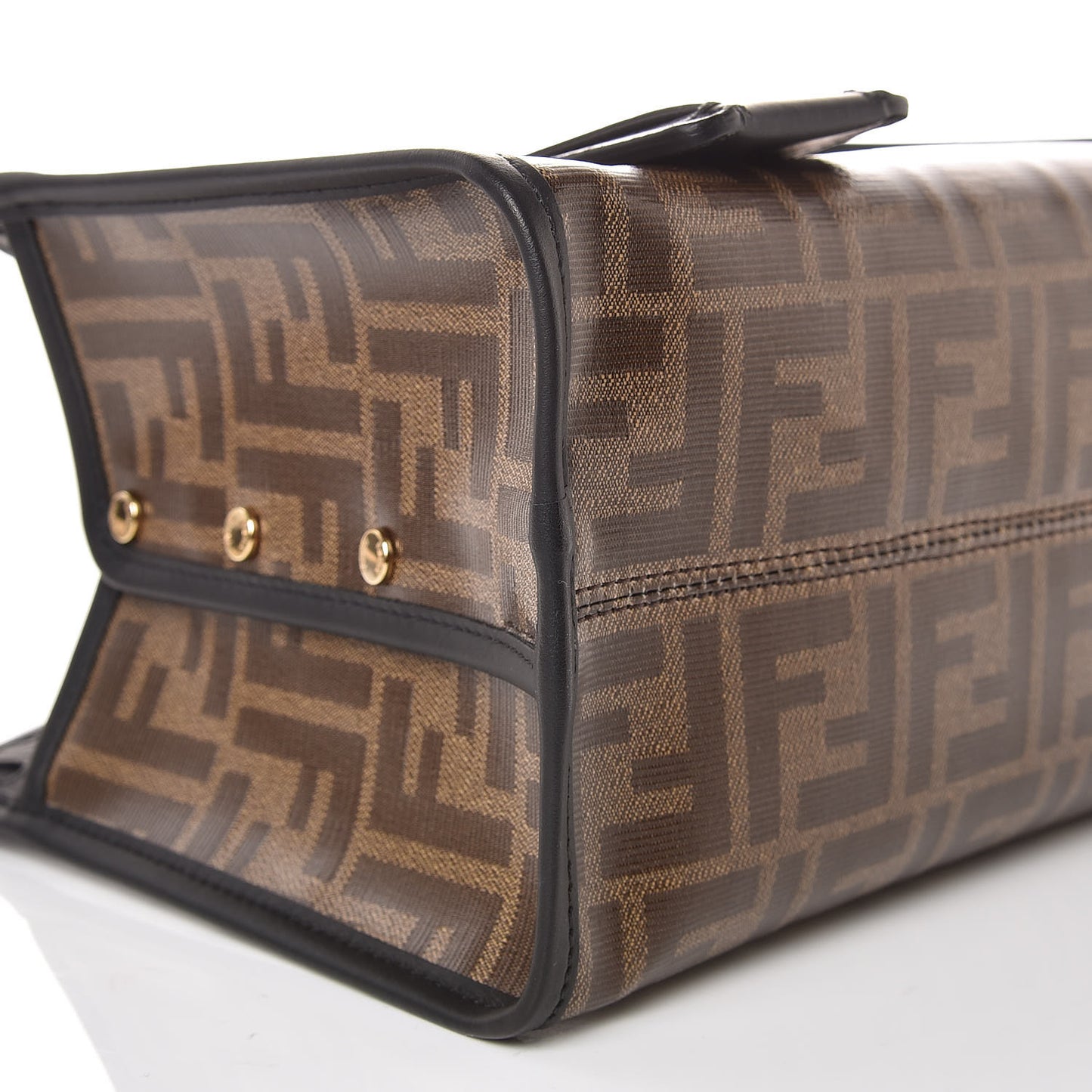 Glazed Fabric Vitello Century FF 1974 Stamp Patch Mini Peekaboo Defender Cover Mogano Panna Black