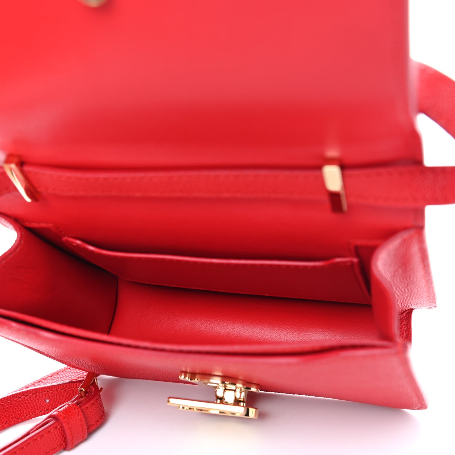 Burberry Grainy Calfskin Small TB Bag Bright Red 5 of 8