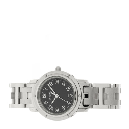 Hermes Stainless Steel 24mm Clipper Quartz Watch Black 2 of 4