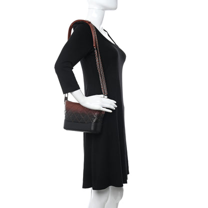 Chanel Metallic Goatskin Quilted Small Gabrielle Hobo Black Copper 2 of 11