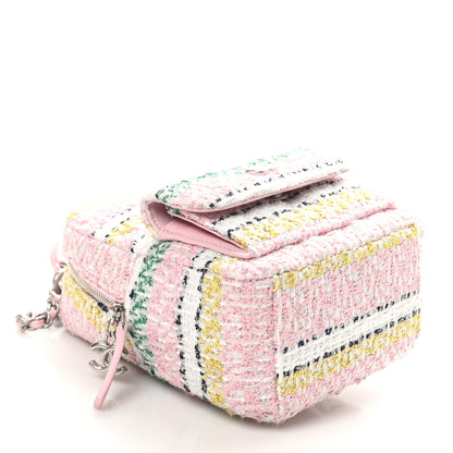 Chanel Metallic Tweed Quilted CC Mini Classic Backpack White Multicolor 4 of 10