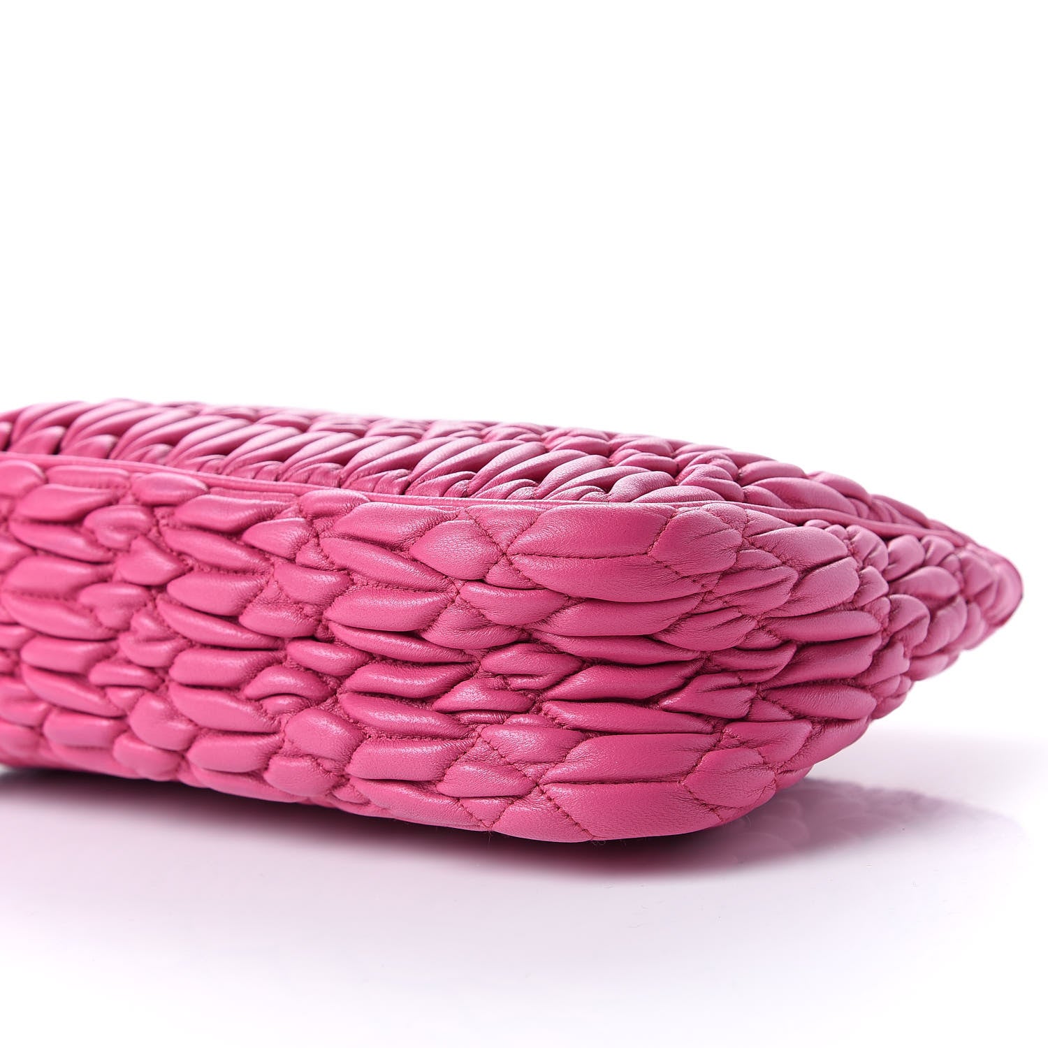 Miu Miu Nappa Matelasse Crystal Zip Top Clutch Fuxia 8 of 9