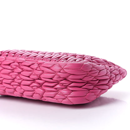 Miu Miu Nappa Matelasse Crystal Zip Top Clutch Fuxia 8 of 9