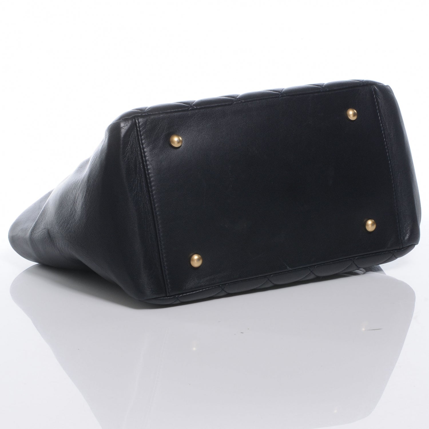 Chanel Lambskin Petit Timeless Shopping Tote PTT Navy Blue 4 of 8