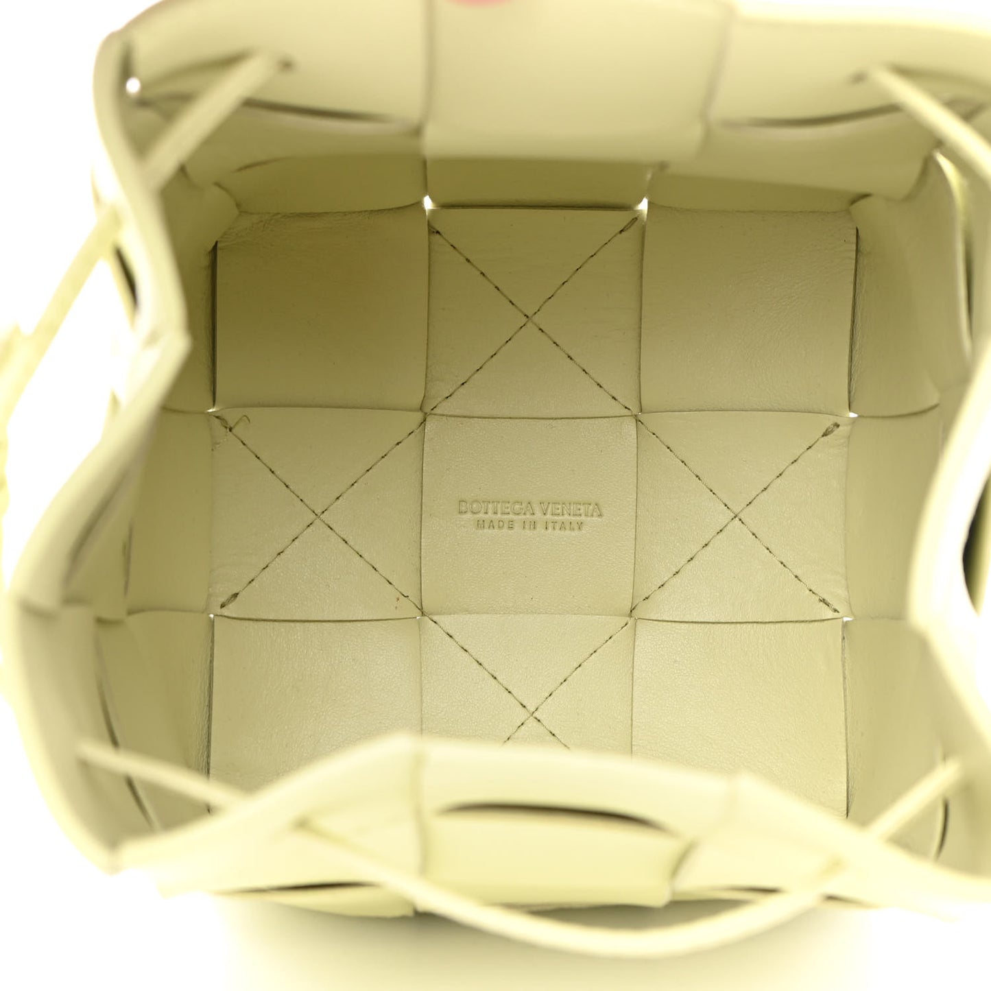 Nappa Maxi Intrecciato Cassette Bucket Bag Lemon Washed