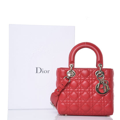 Christian Dior Lambskin Cannage Small My Lady Dior Red 8 of 8