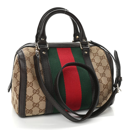 Gucci Monogram Vintage Web Small Boston Dark Brown 2 of 17