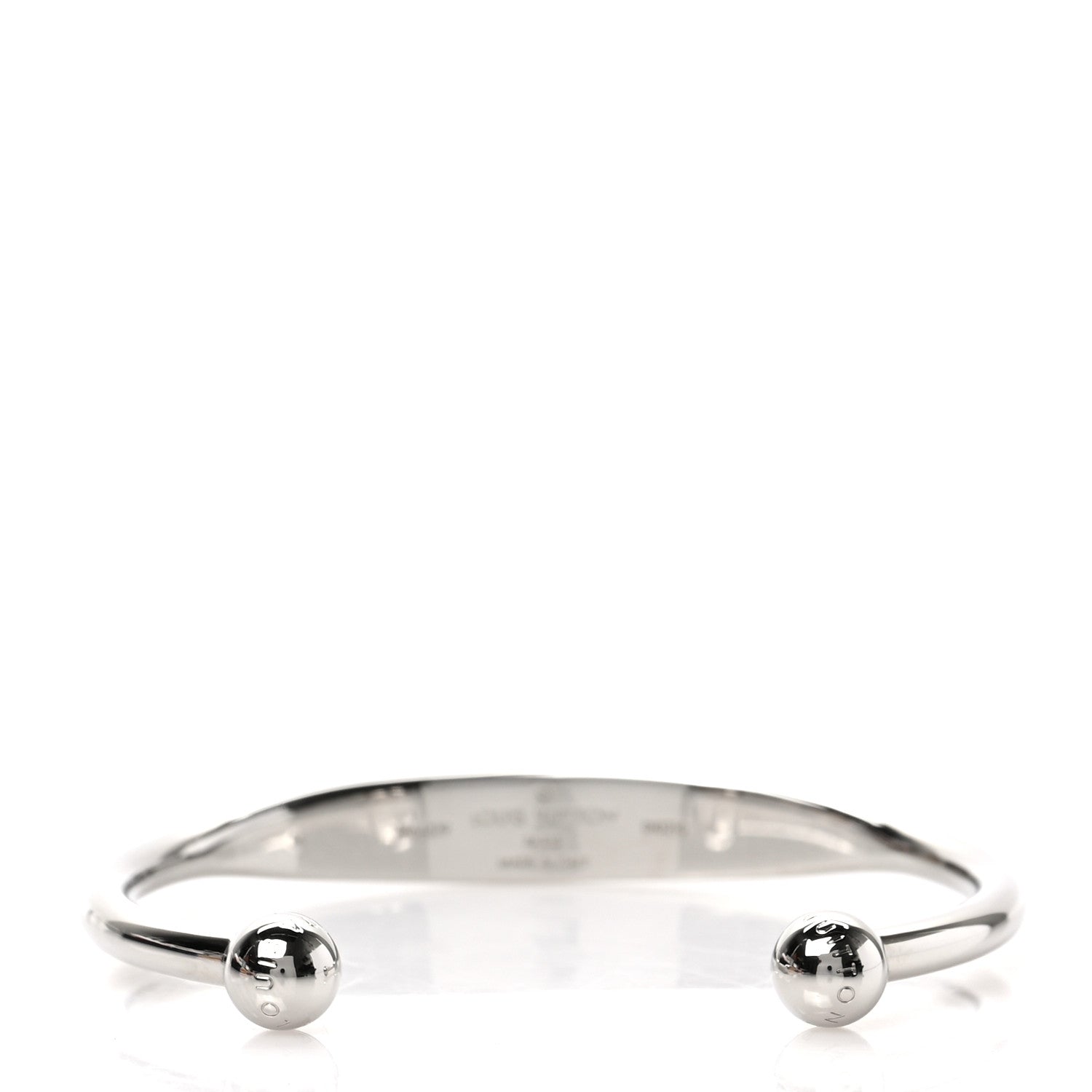 Louis Vuitton Brass Monogram Jonc Cuff M Silver 3 of 4