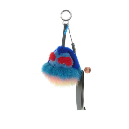 Fendi Mink Fox Fur Kid Monster Bag Bug Charm Blue Multicolor 2 of 4