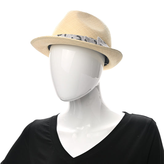 Straw CC Fedora Hat M Beige