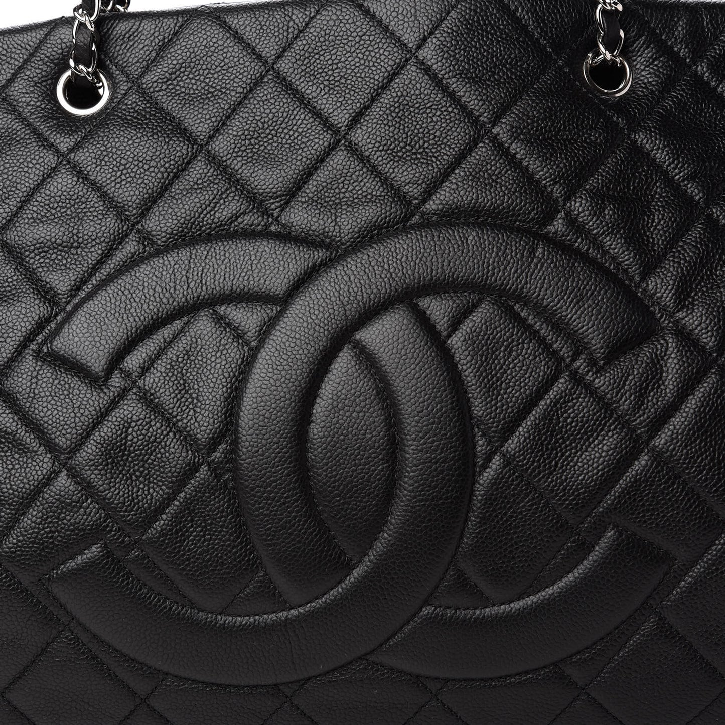 Caviar Quilted Timeless CC XL Shopping Tote Black
